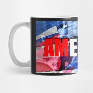 America flute player face mask design Mug